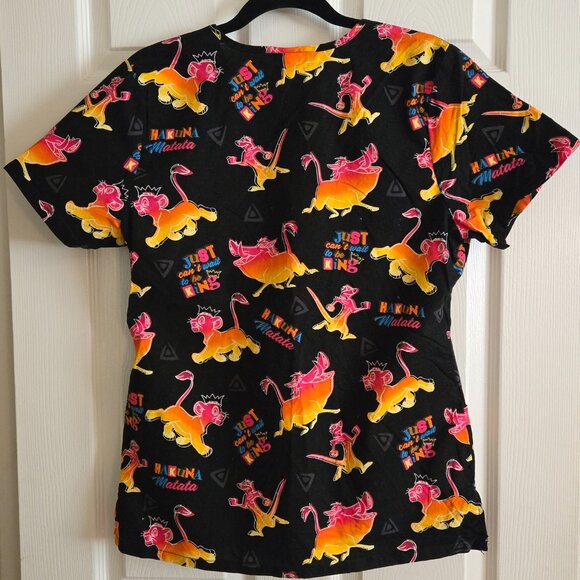 Disney The Lion King Sunset Scrub Top Small - Picture 3 of 3
